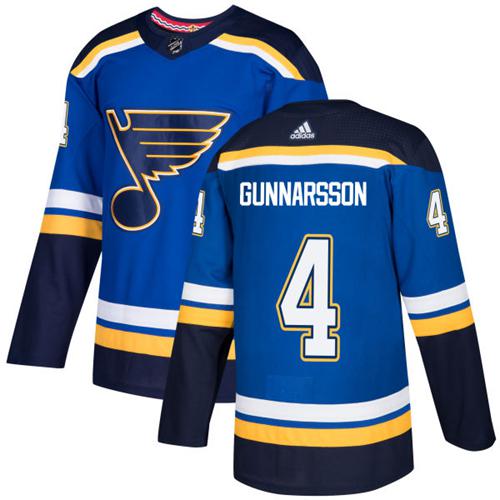 Adidas Men St.Louis Blues #4 Carl Gunnarsson Blue Home Authentic Stitched NHL Jersey